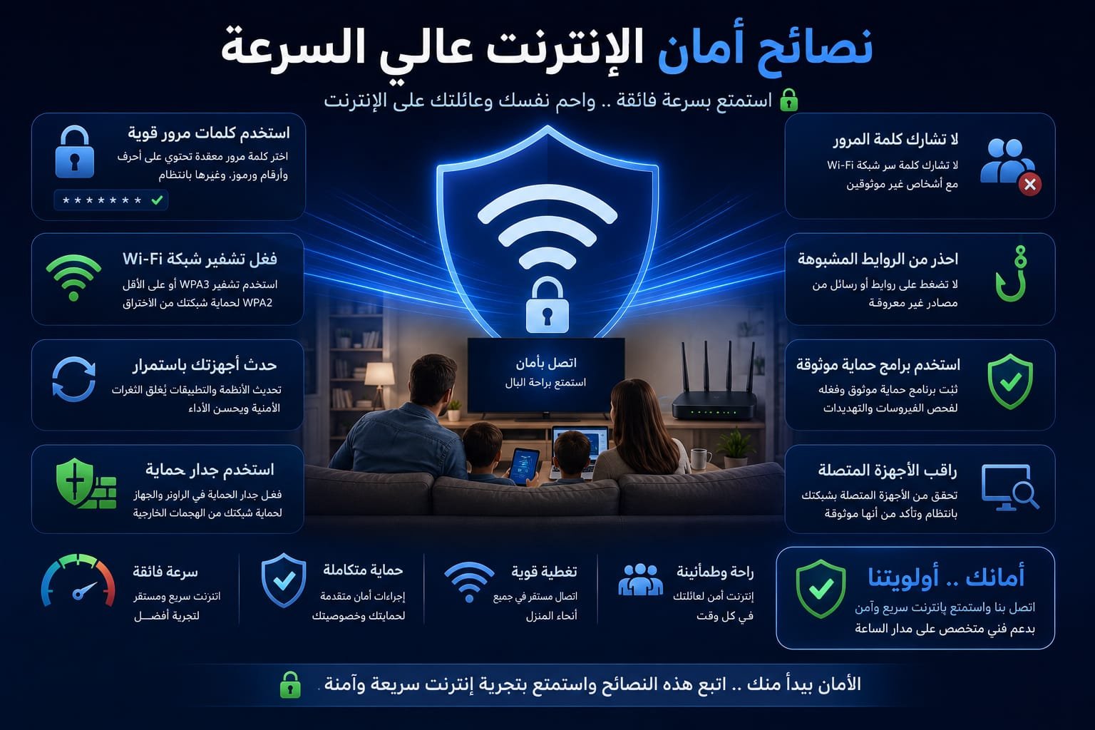 نصائح أمان الإنترنت عالي السرعة والحماية من التهديدات